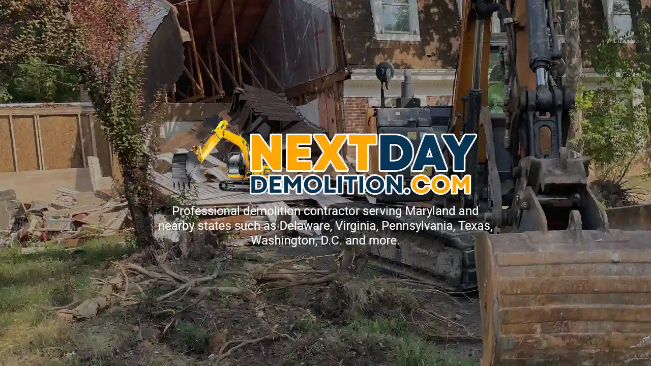 Next Day Demolition Company serving a homeowner in Chevy Chase, Maryland.