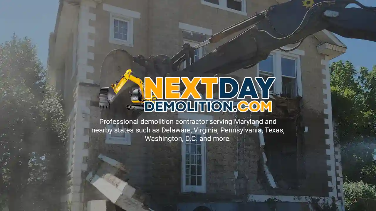 Next Day Demolition Company serving a homeowners in Cockeysville, Maryland.