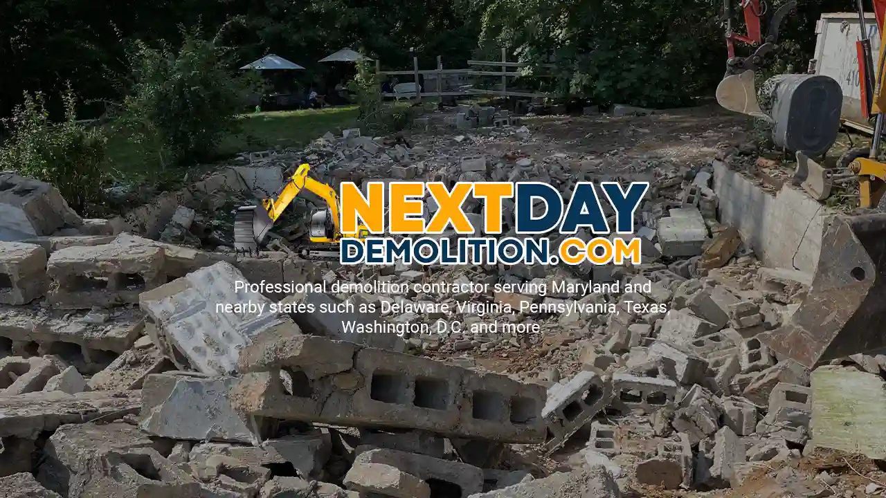 Next Day Demolition Company in Glen Echo, Maryland.
