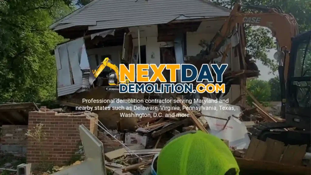 Demolition Company and Contractor in %customfield(geo-page-location)%, %customfield(town_state_abbreviation)%%customfield(state_abbreviation)% Next Day Demolition Company in Harford County, Maryland.