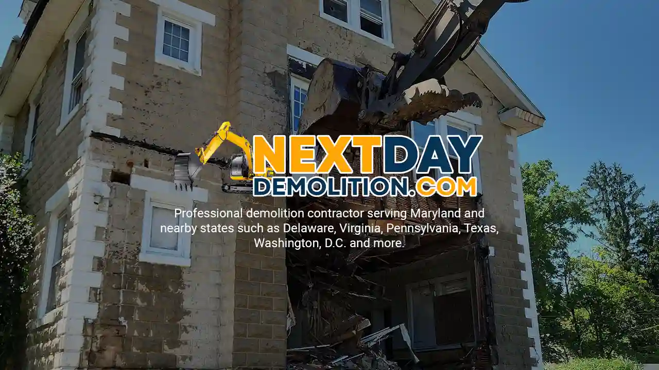 Next Day Demolition Company in Parkville, Maryland.