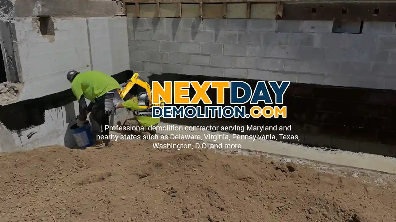 Residential Demolition Services in Ridgely, Maryland.