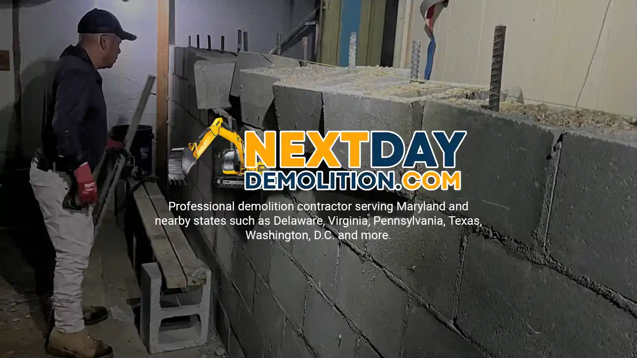 Interior Demolition for homes and businesses in Rising Sun, Maryland.