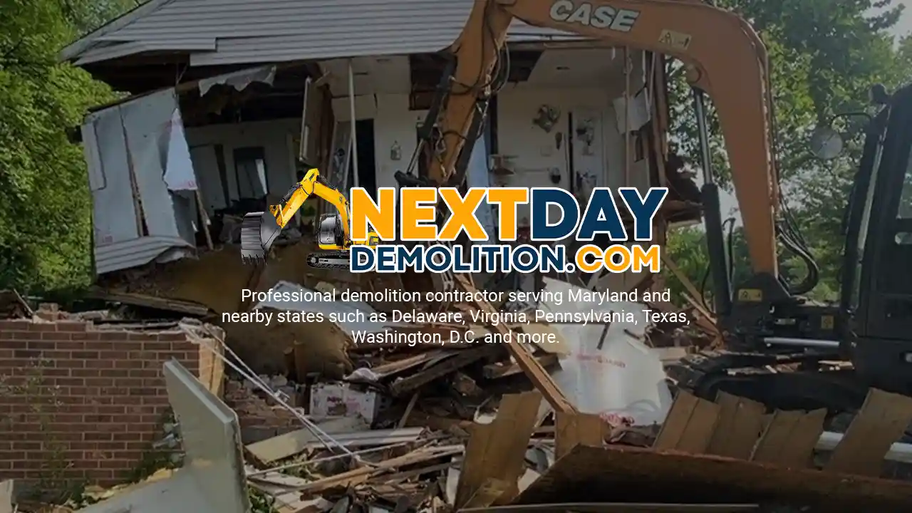 House demolition in Severna Park, Maryland by Next Day Demolition Company
