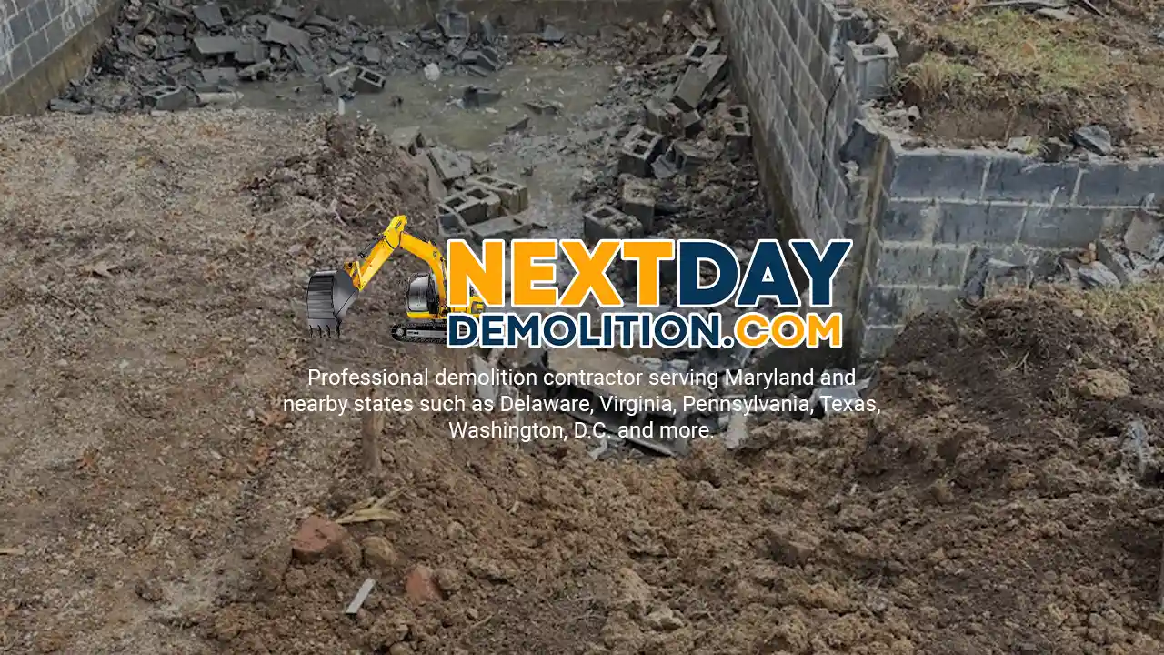 Next Day Demolition Company in Solomons, Maryland.