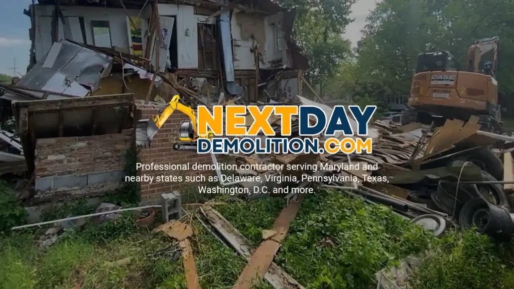 Demolition Company and Contractor in %customfield(geo-page-location)%, %customfield(town_state_abbreviation)%%customfield(state_abbreviation)% Next Day Demolition Company full house demolition in St. Mary's County, Maryland