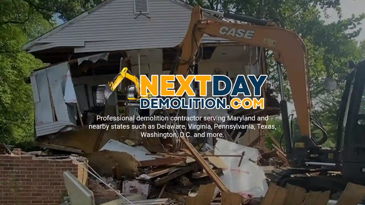 Next Day Demolition Company in Stevensville, Maryland.