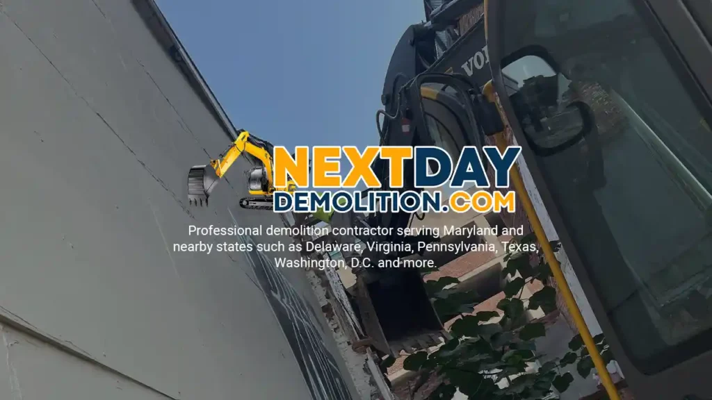 Demolition Company and Contractor in %customfield(geo-page-location)%, %customfield(town_state_abbreviation)%%customfield(state_abbreviation)% Partial house demolition by Next Day Demolition Company in Talbot County, Maryland