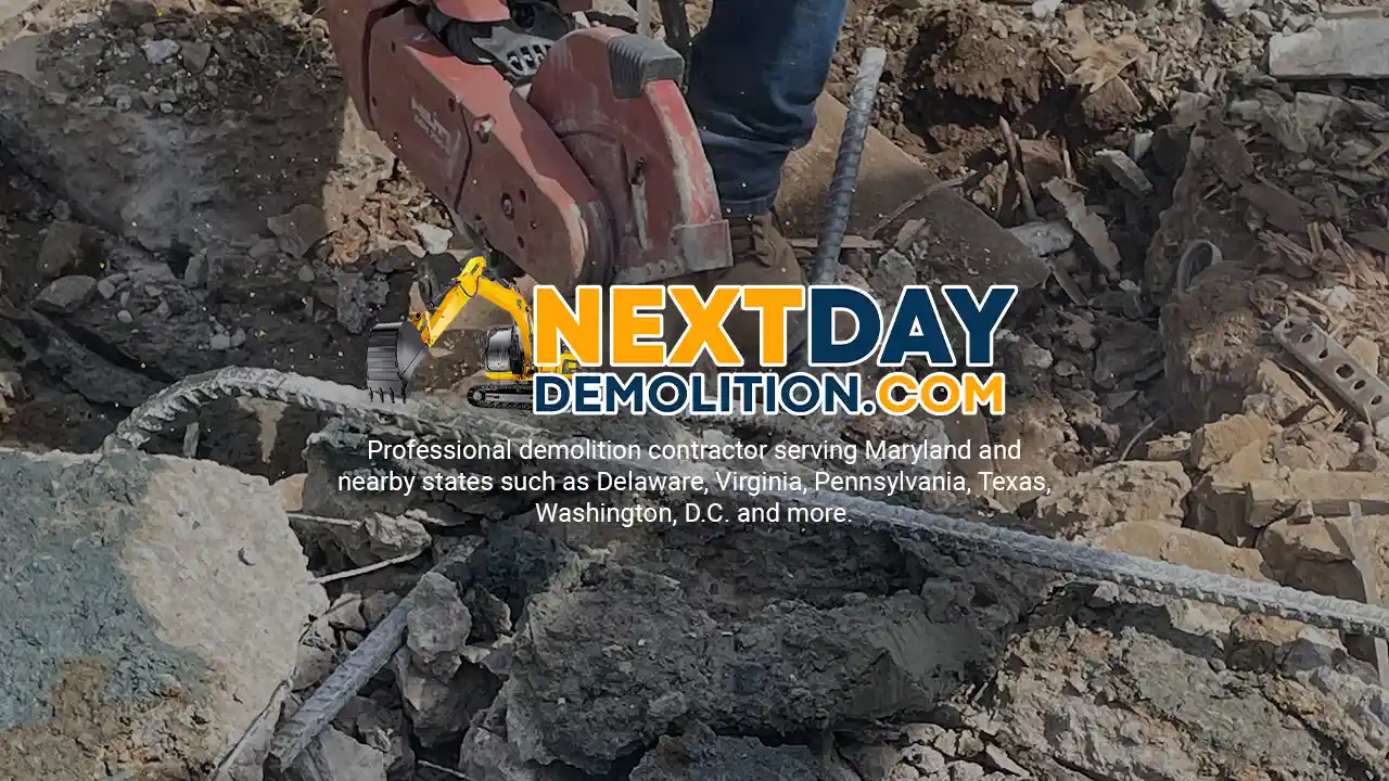 Next Day Demolition Company in Templeville, Maryland.