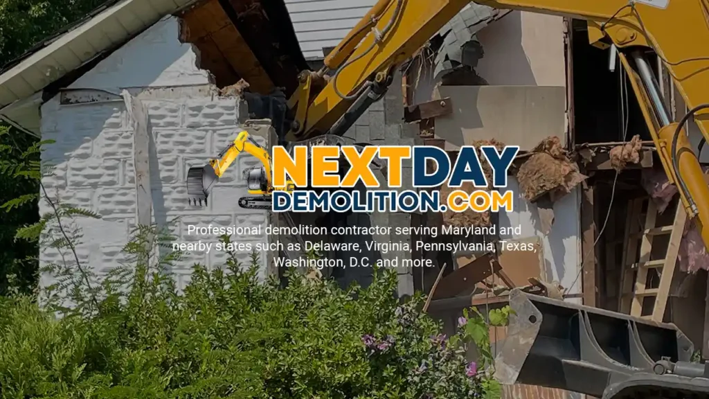 Demolition Company and Contractor in %customfield(geo-page-location)%, %customfield(town_state_abbreviation)%%customfield(state_abbreviation)% Next Day Demolition Company in Trappe, Maryland.