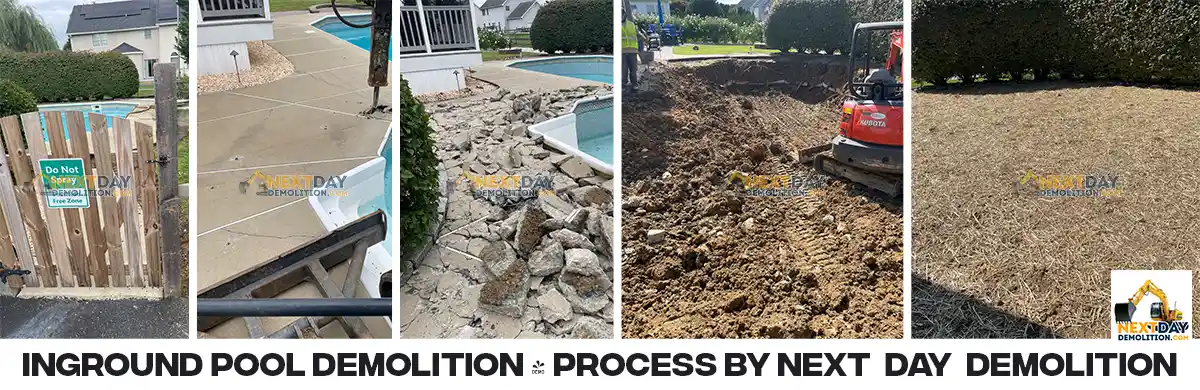 Demolition Company and Contractor in , Our inground pool demolition process